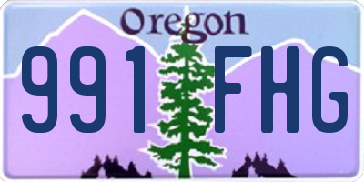 OR license plate 991FHG