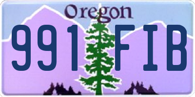 OR license plate 991FIB