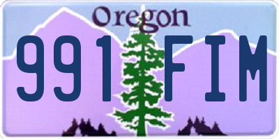OR license plate 991FIM
