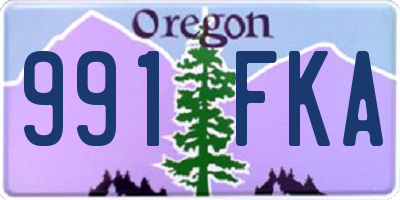 OR license plate 991FKA