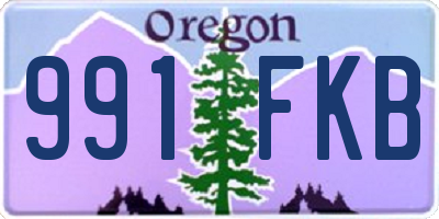 OR license plate 991FKB