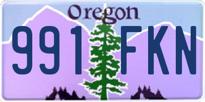 OR license plate 991FKN