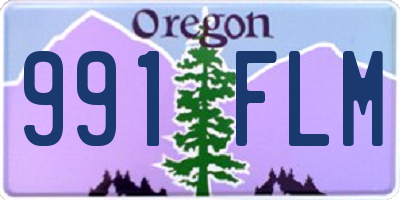 OR license plate 991FLM