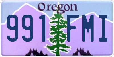 OR license plate 991FMI