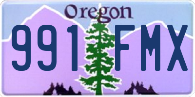 OR license plate 991FMX