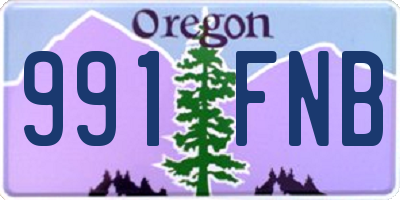 OR license plate 991FNB