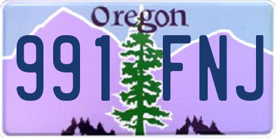 OR license plate 991FNJ