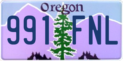 OR license plate 991FNL