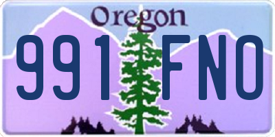 OR license plate 991FNO