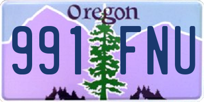 OR license plate 991FNU