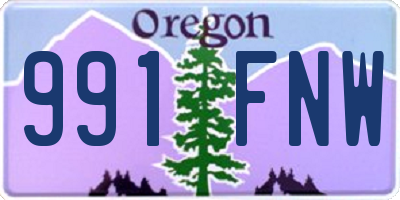 OR license plate 991FNW