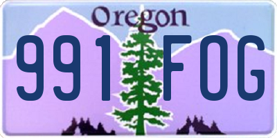 OR license plate 991FOG