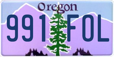 OR license plate 991FOL
