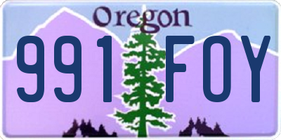 OR license plate 991FOY