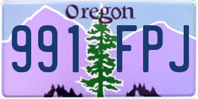 OR license plate 991FPJ