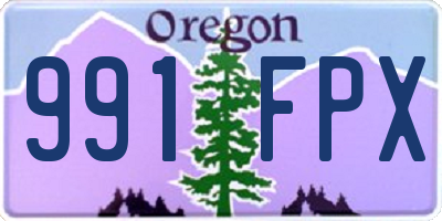 OR license plate 991FPX