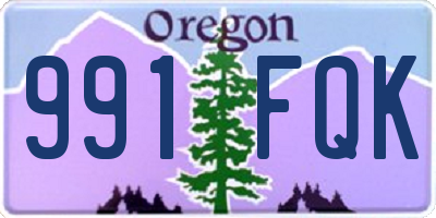 OR license plate 991FQK