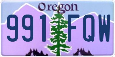OR license plate 991FQW
