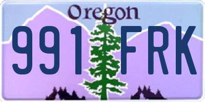 OR license plate 991FRK