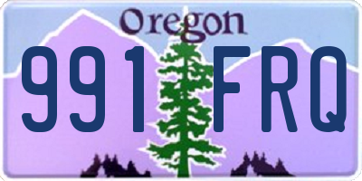OR license plate 991FRQ