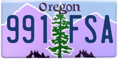 OR license plate 991FSA