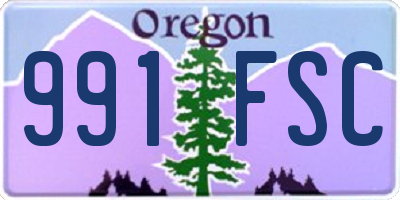 OR license plate 991FSC