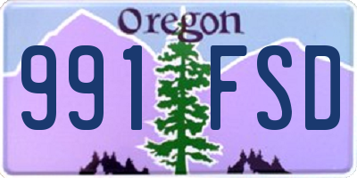 OR license plate 991FSD