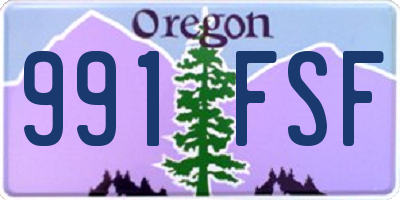 OR license plate 991FSF