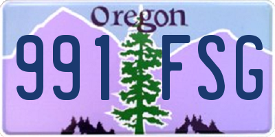 OR license plate 991FSG