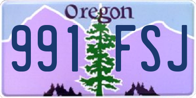 OR license plate 991FSJ