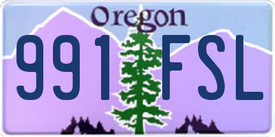 OR license plate 991FSL