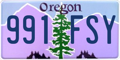 OR license plate 991FSY