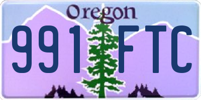 OR license plate 991FTC