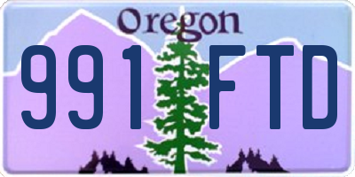 OR license plate 991FTD