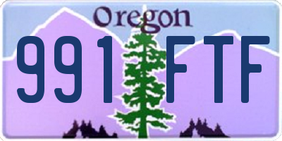 OR license plate 991FTF
