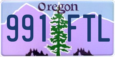 OR license plate 991FTL