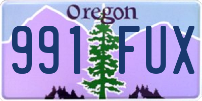 OR license plate 991FUX