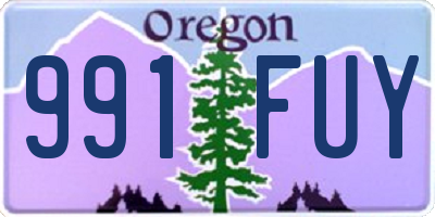 OR license plate 991FUY