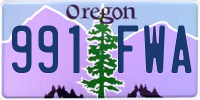 OR license plate 991FWA