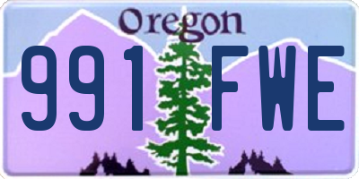 OR license plate 991FWE