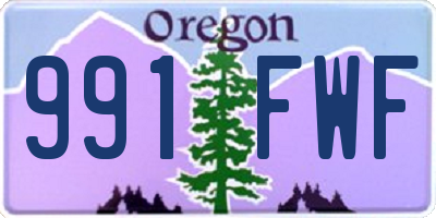 OR license plate 991FWF