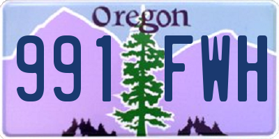 OR license plate 991FWH