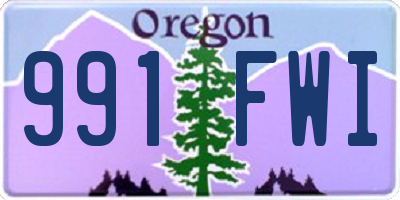 OR license plate 991FWI
