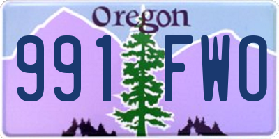 OR license plate 991FWO