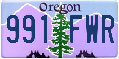 OR license plate 991FWR
