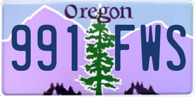 OR license plate 991FWS
