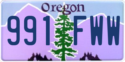 OR license plate 991FWW