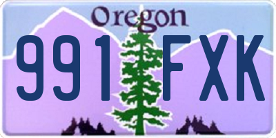 OR license plate 991FXK