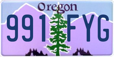 OR license plate 991FYG