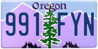 OR license plate 991FYN